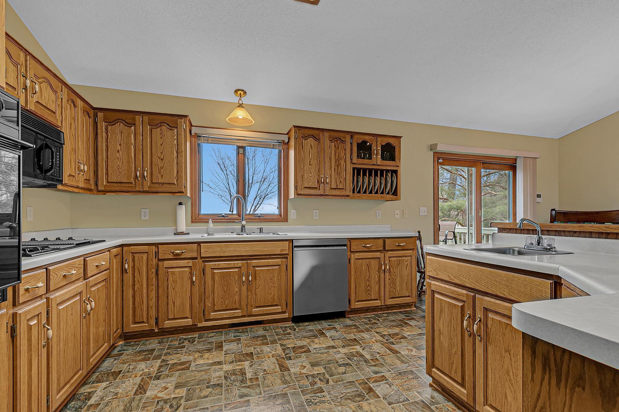 Kitchen window overlooking the lake.