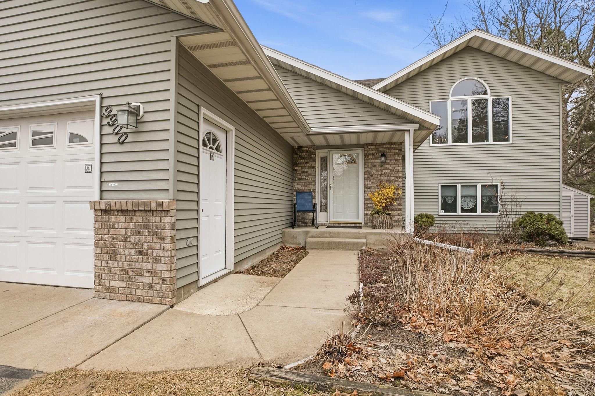 Covered front entrance shelters you from outdoor elements.