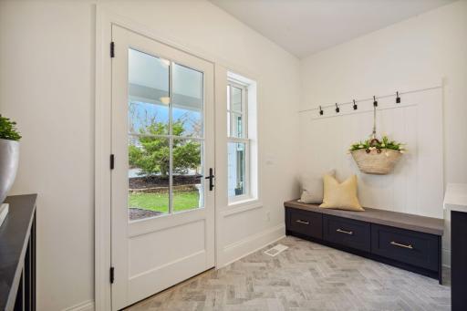 Back entry mudroom between garage and kitchen