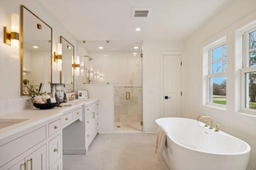 Primary suite full bath with soaking tub