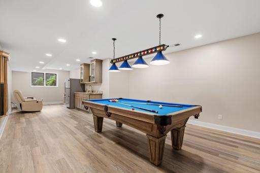 The Brunswick pool table is included with the home, ready for your first game night.