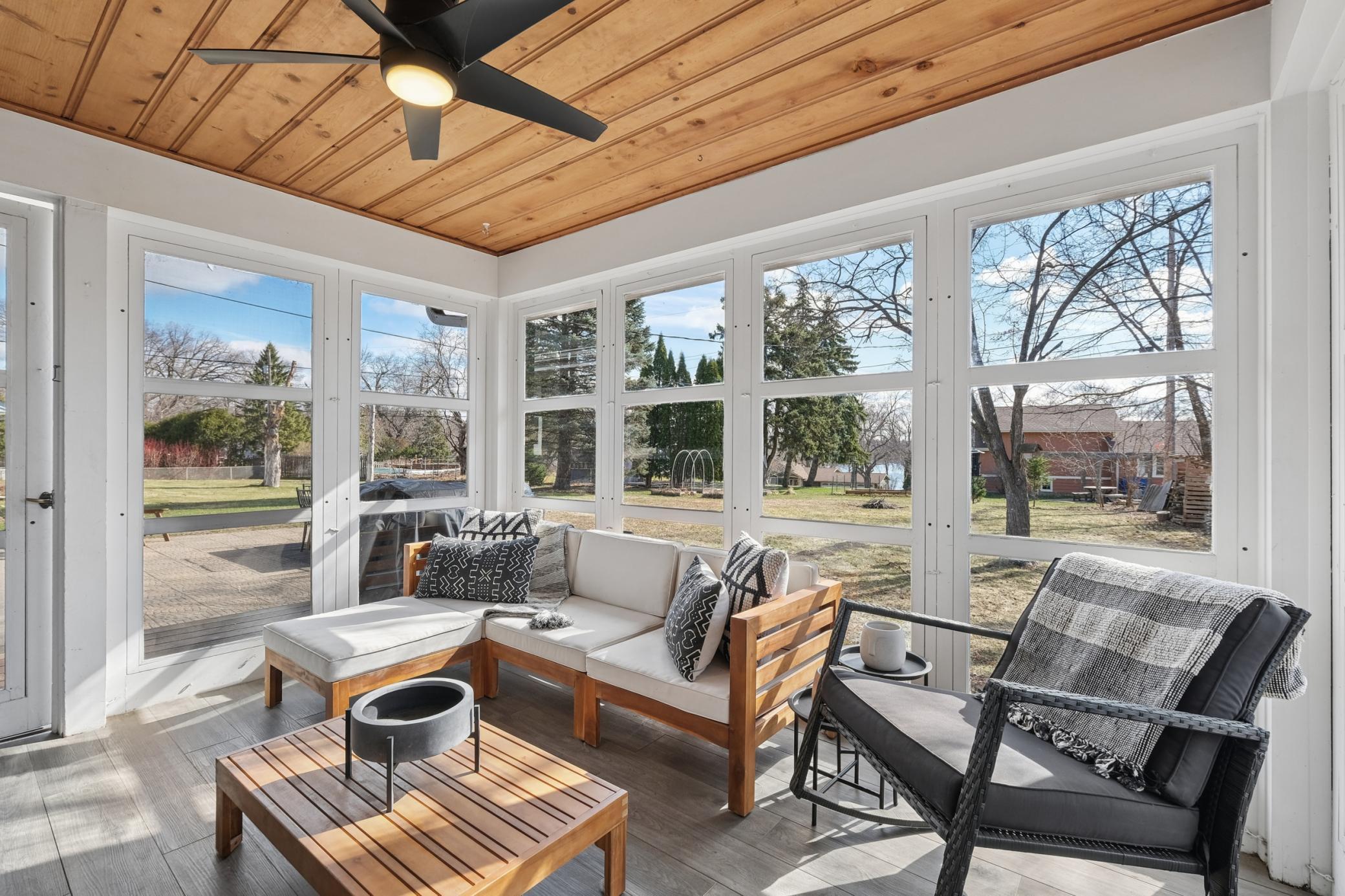 Who doesn't love a fully screened-in porch for morning coffee or evening cocktails?