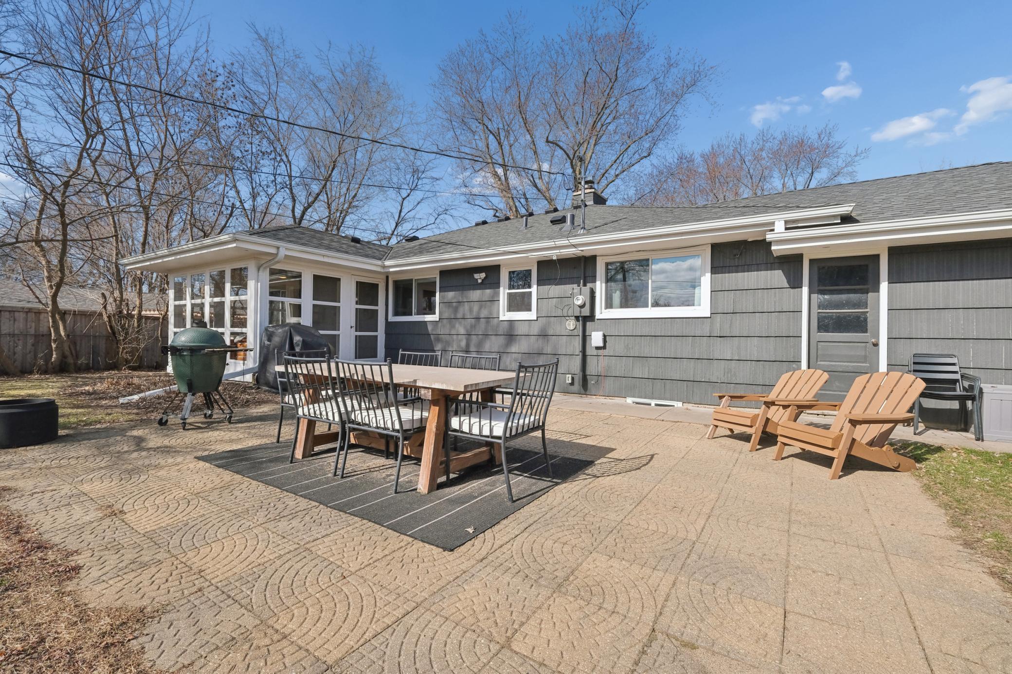 HUGE concrete patio out back