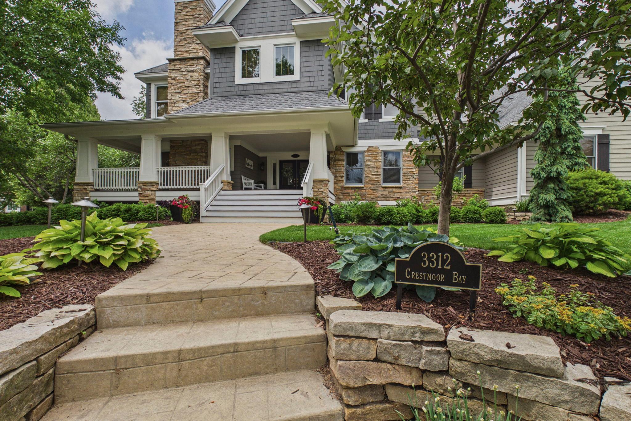 Beautiful stonework and wrap around porch