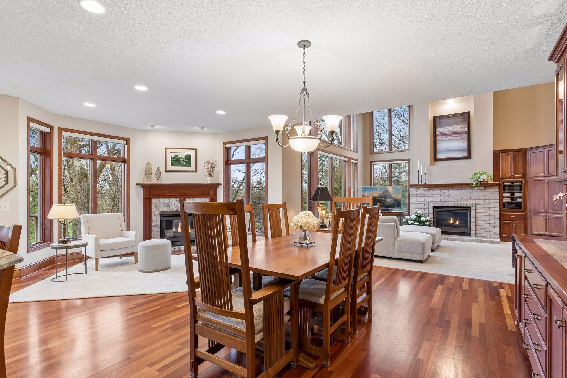 Stunning window presentations throughout this home welcome spectacular backyard and golf course views.