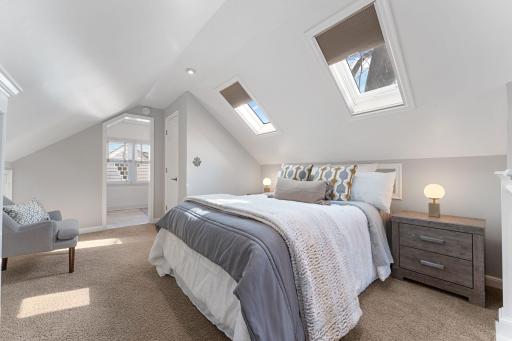 Skylights flood this space with natural light.