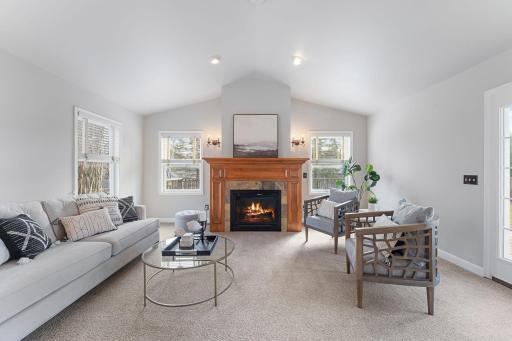 Spacious family room is ideal for entertaining and every day living.