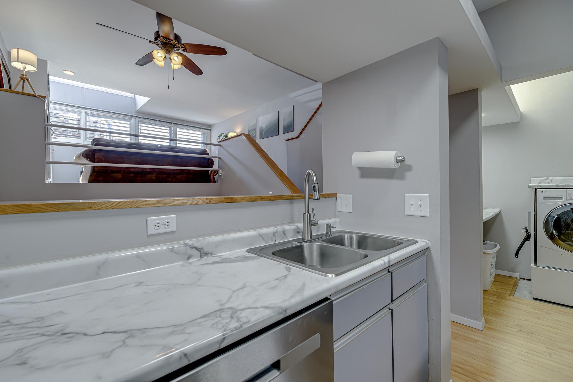 Nice sight lines to the dining and living room while in the kitchen