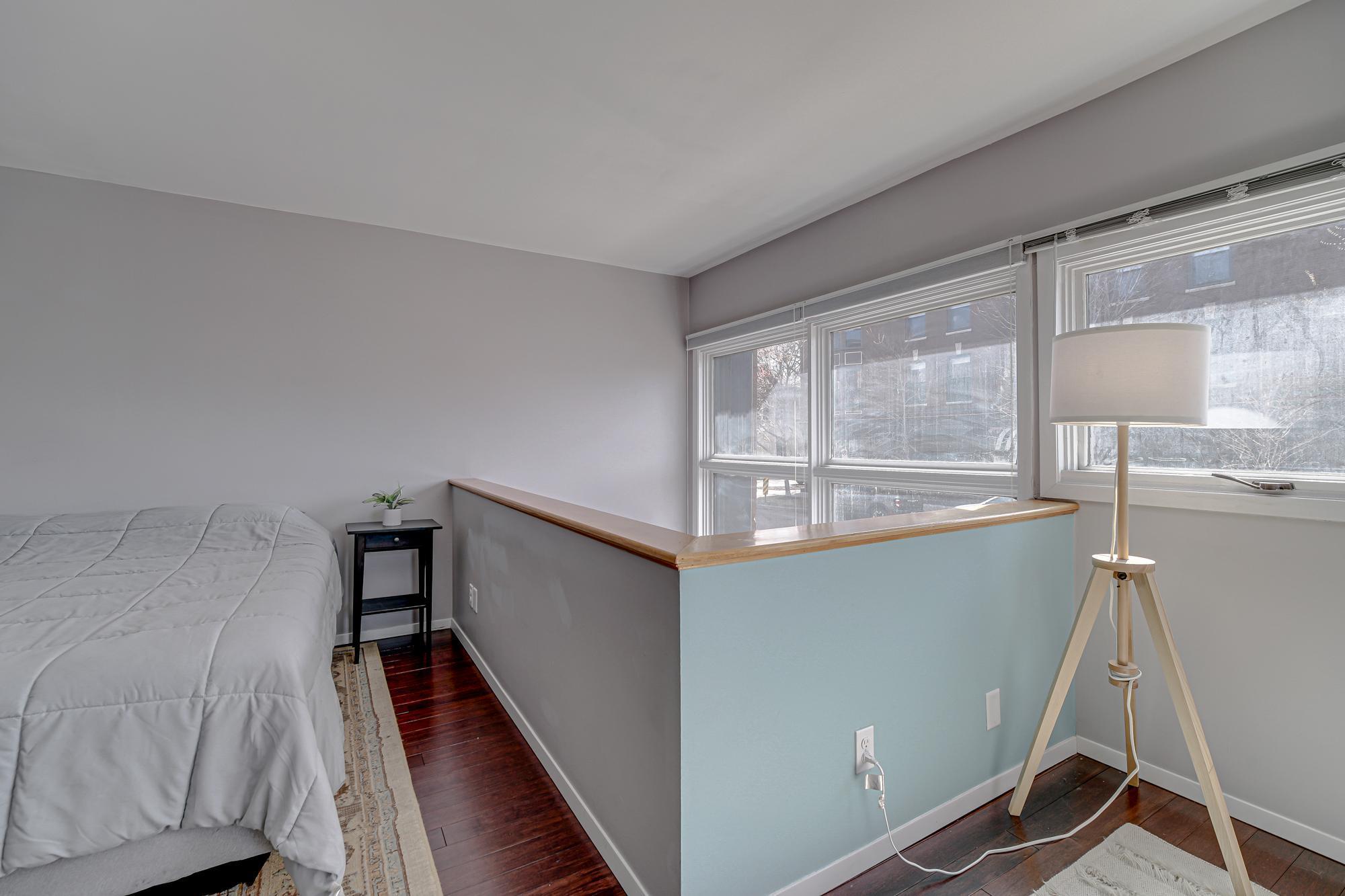 Ledge overlooks the living room