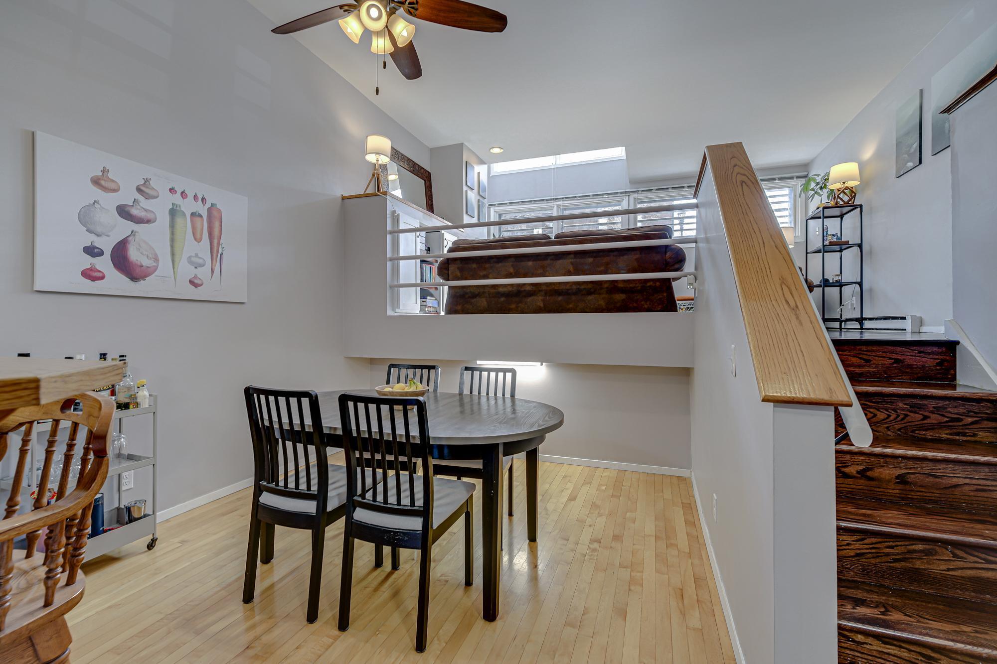 Dining is open to the living room for an airy open concept