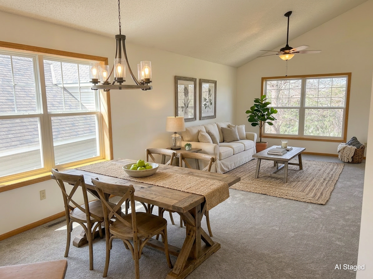 AI Staged Dining/Living Room