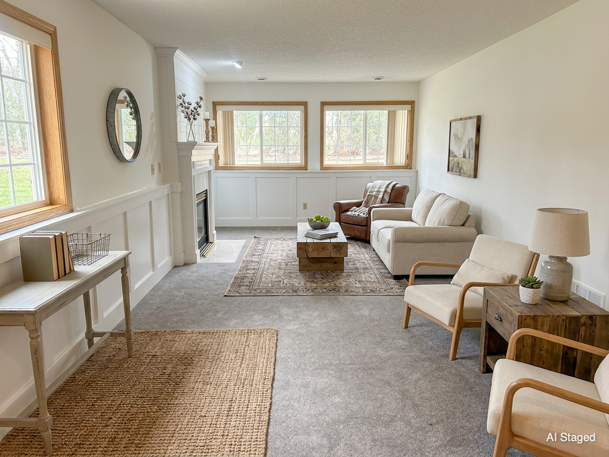 AI Staged Family Room