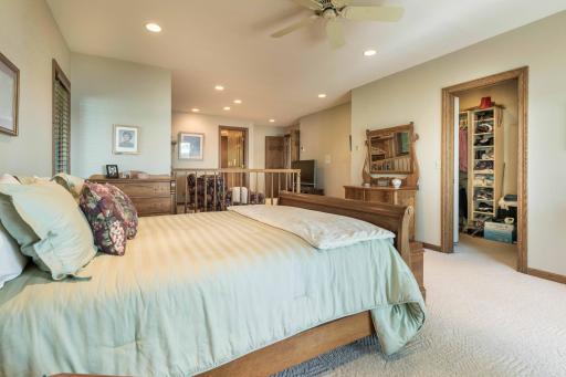 Large primary Bedroom with sitting room and large walk in closet.