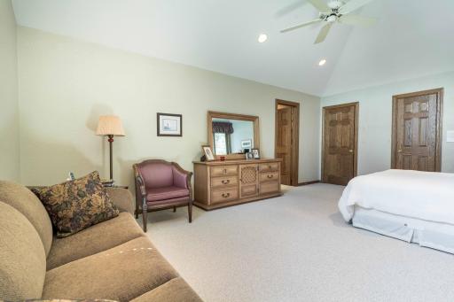 large upper level bath with duel closets and full bath.