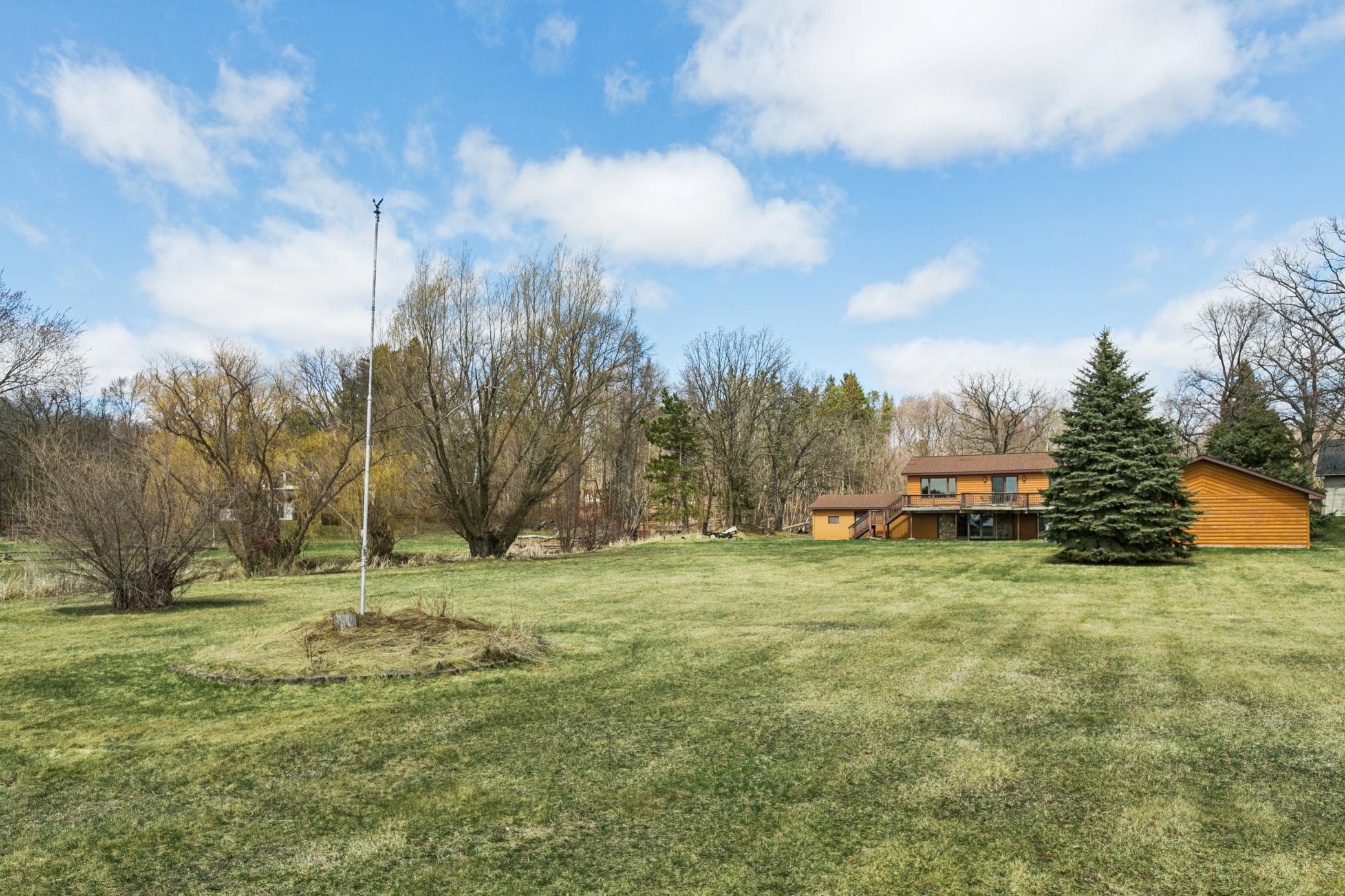 Flag pole stays with the home.