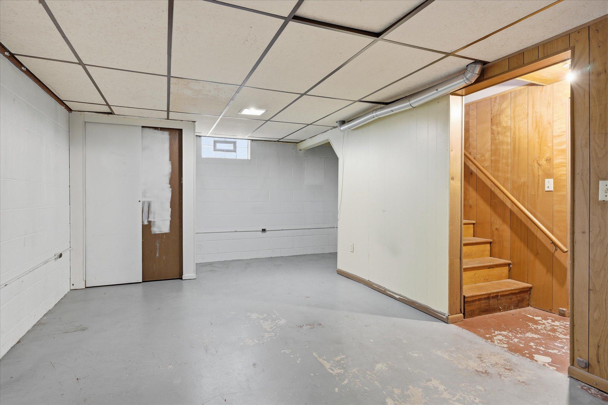 Additional basement area with easy access to the upper level, perfect opportunity to customize and build equity