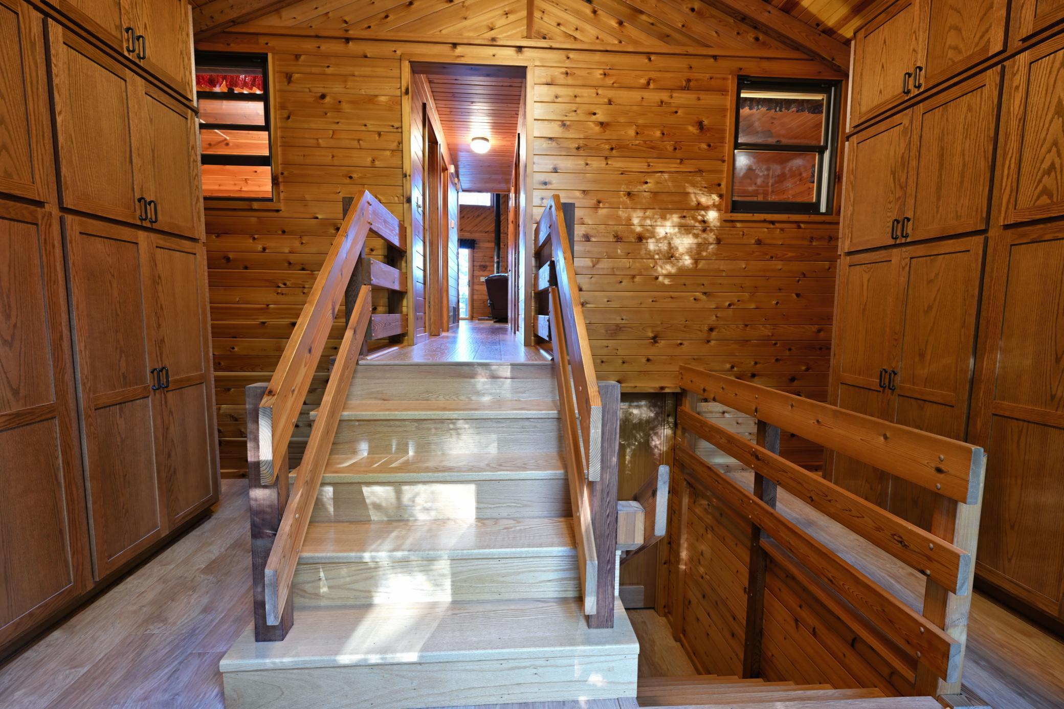 From the entry you can enter the main level or go down to the basement.