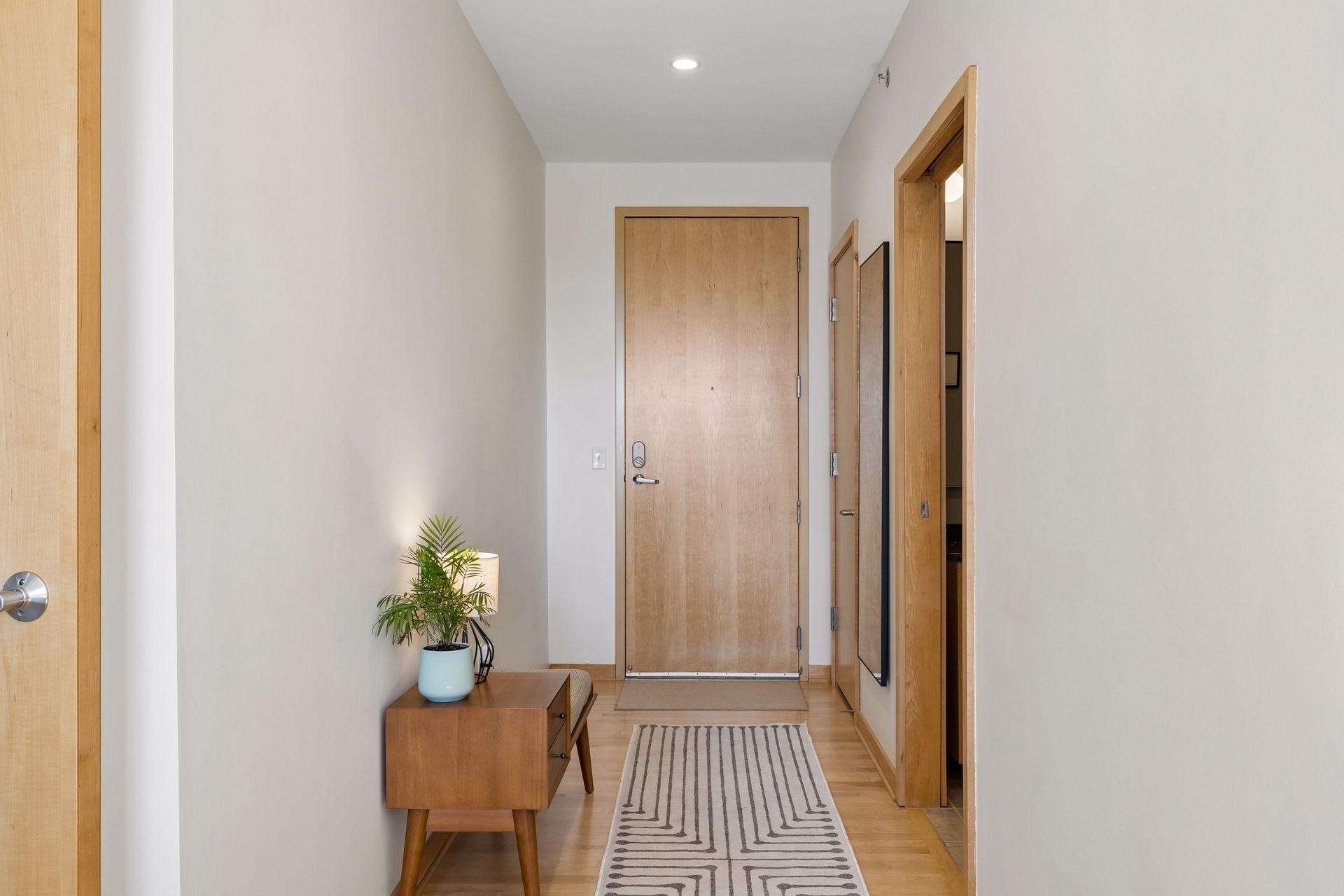 Convenient smart features, with front door equipped with Yale smart lock and Nest thermostat.