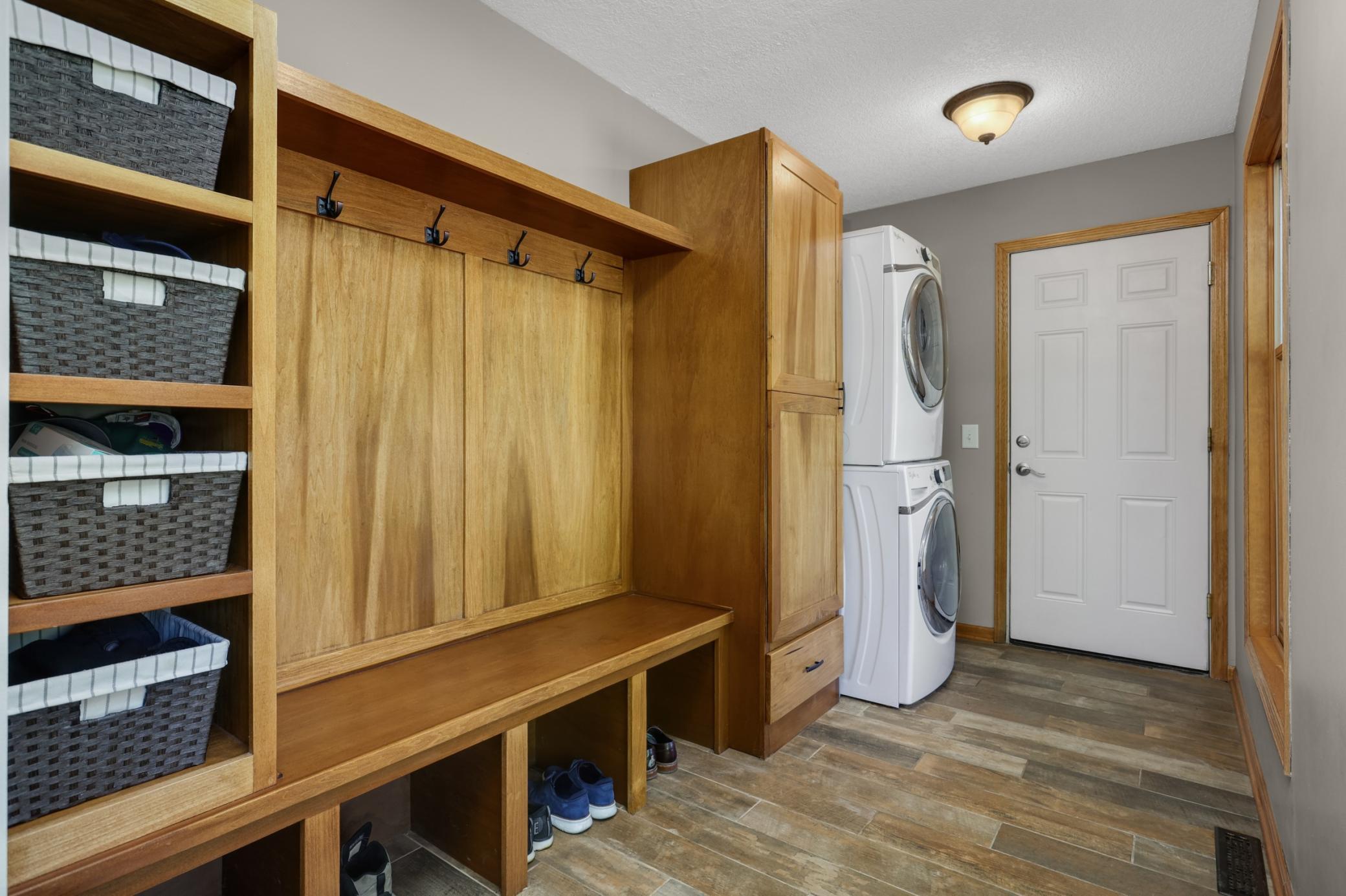 Convenient mudroom and laundry off of garage