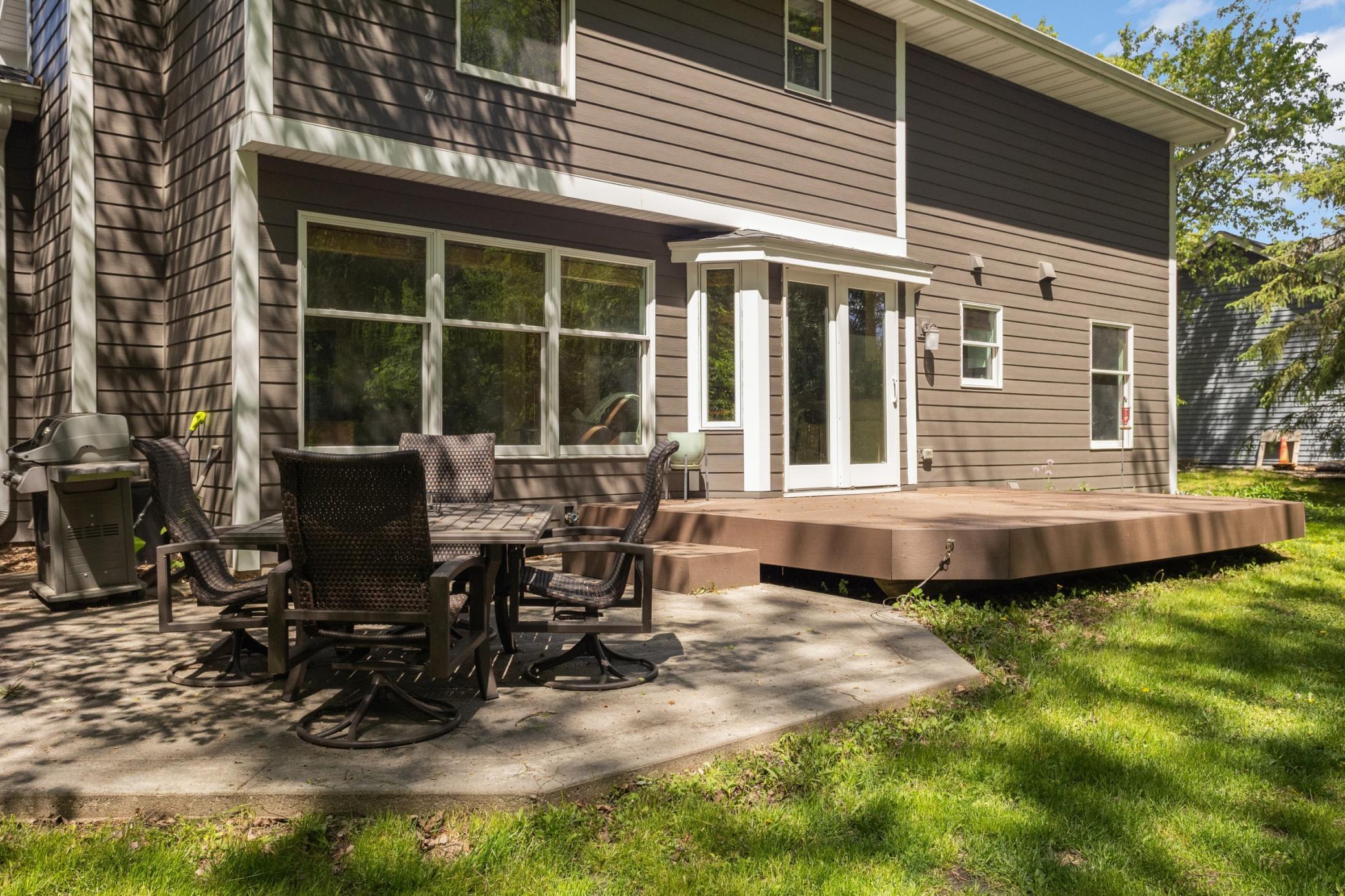 Relaxing deck and patio perfect for entertaining or relaxing