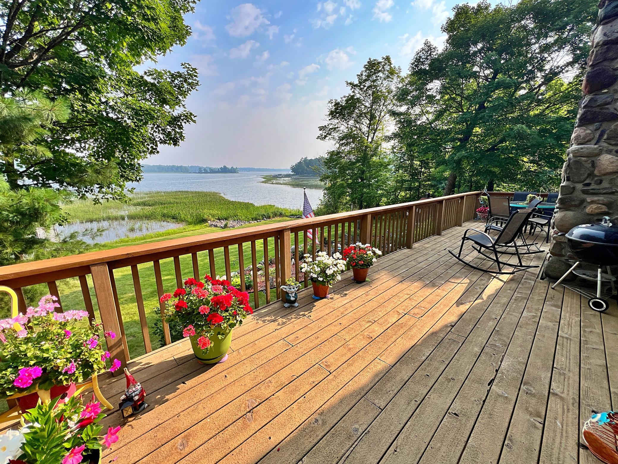 Lake views of Borden Lake from the wrap around deck