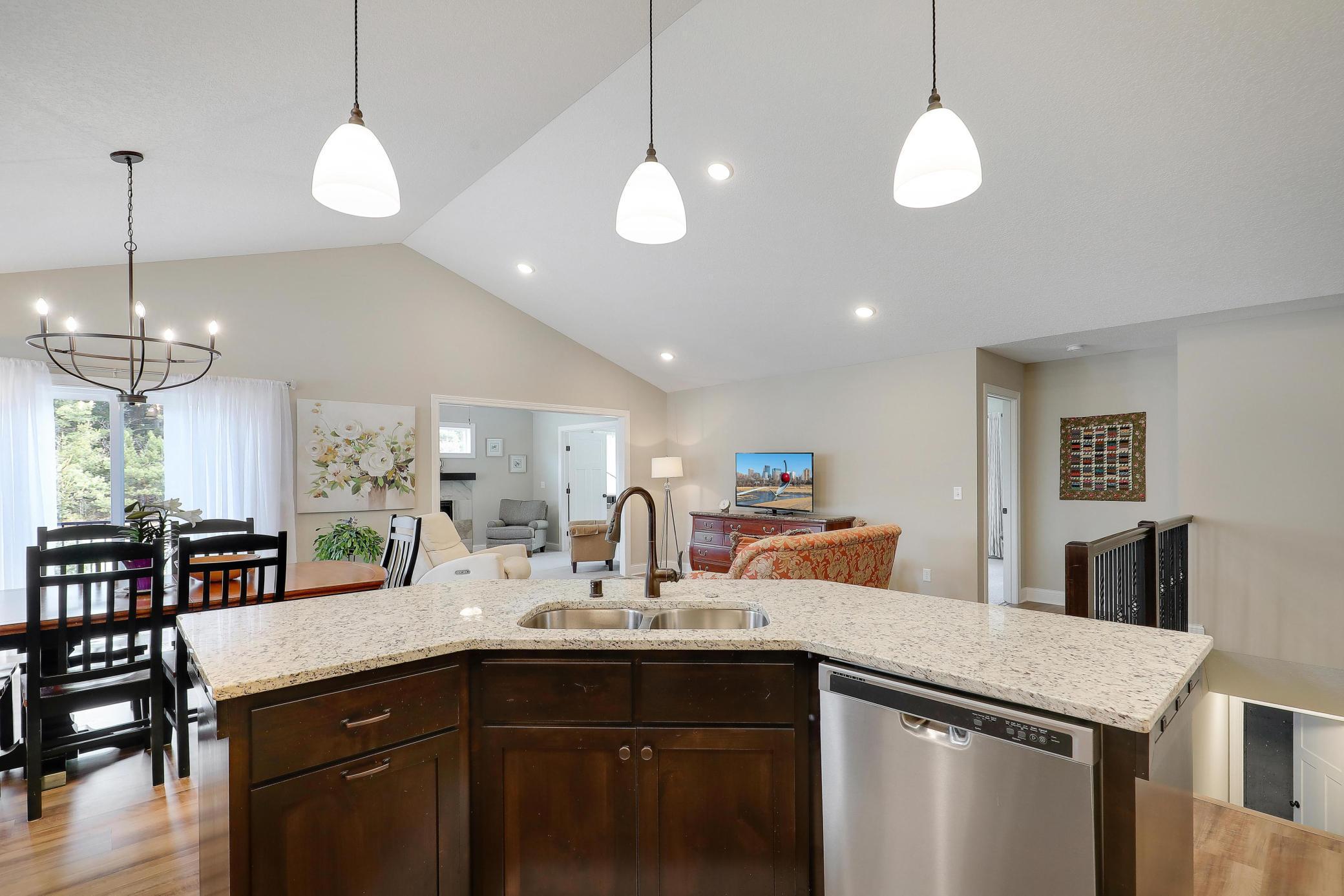 Open floor plan allows the host to enjoy their guests while entertaining