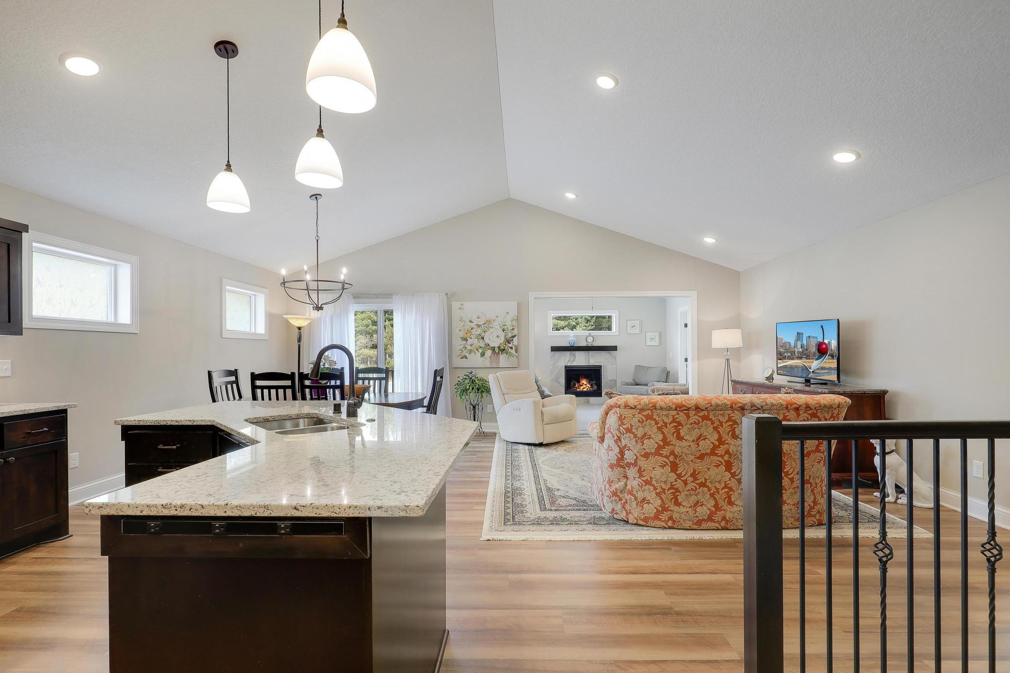 Open main floor plan is wonderful for entertainingg