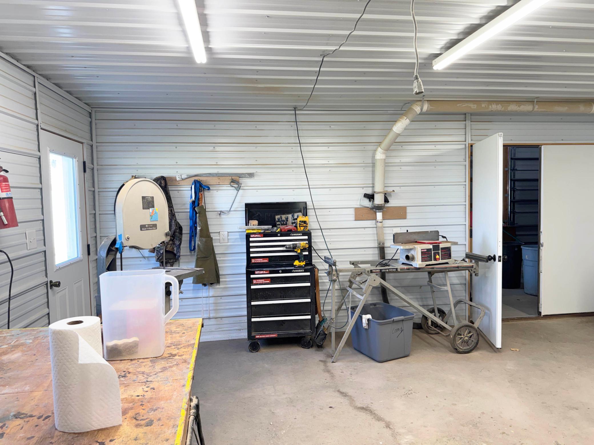 One more look at the workshop in the pole shed.