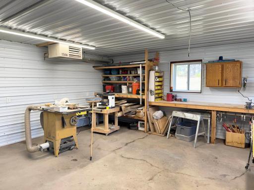 Another angle of the workshop in the pole shed.