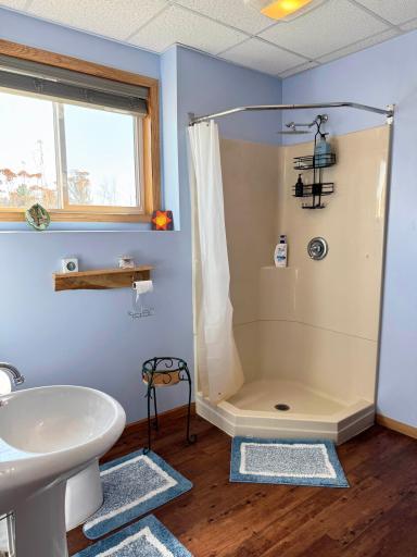 A shot of the basement 3/4 bathroom.