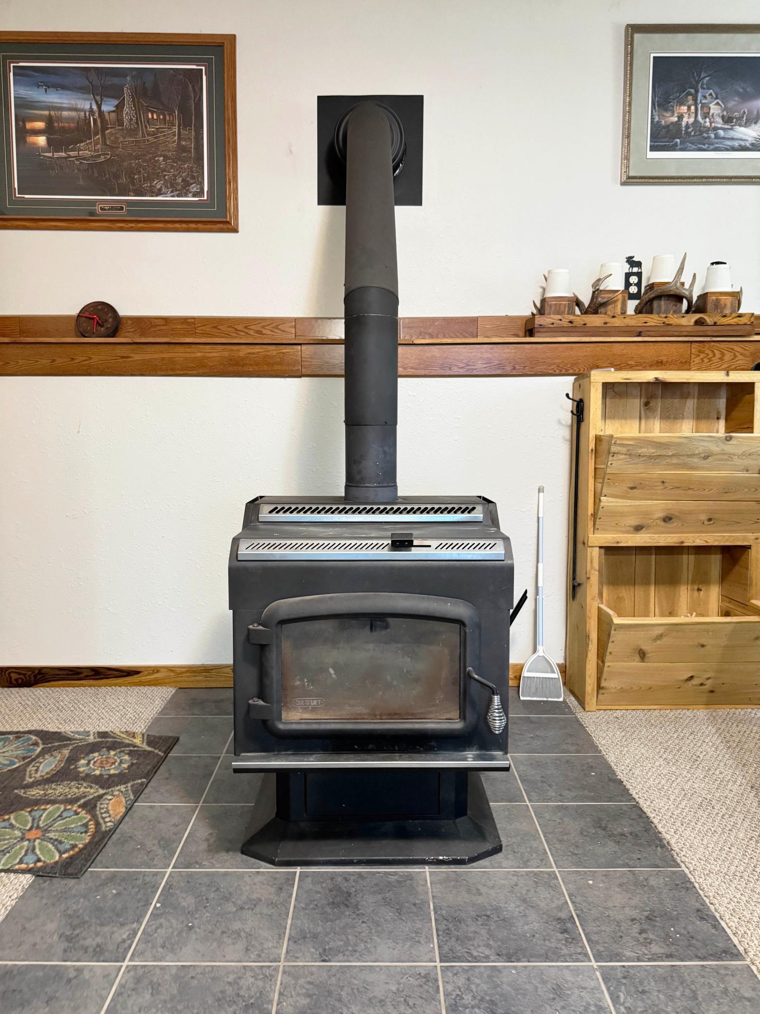A closer look at the woodstove.
