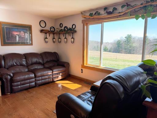A shot of the living room. Check out these amazing views through the big picture windows!
