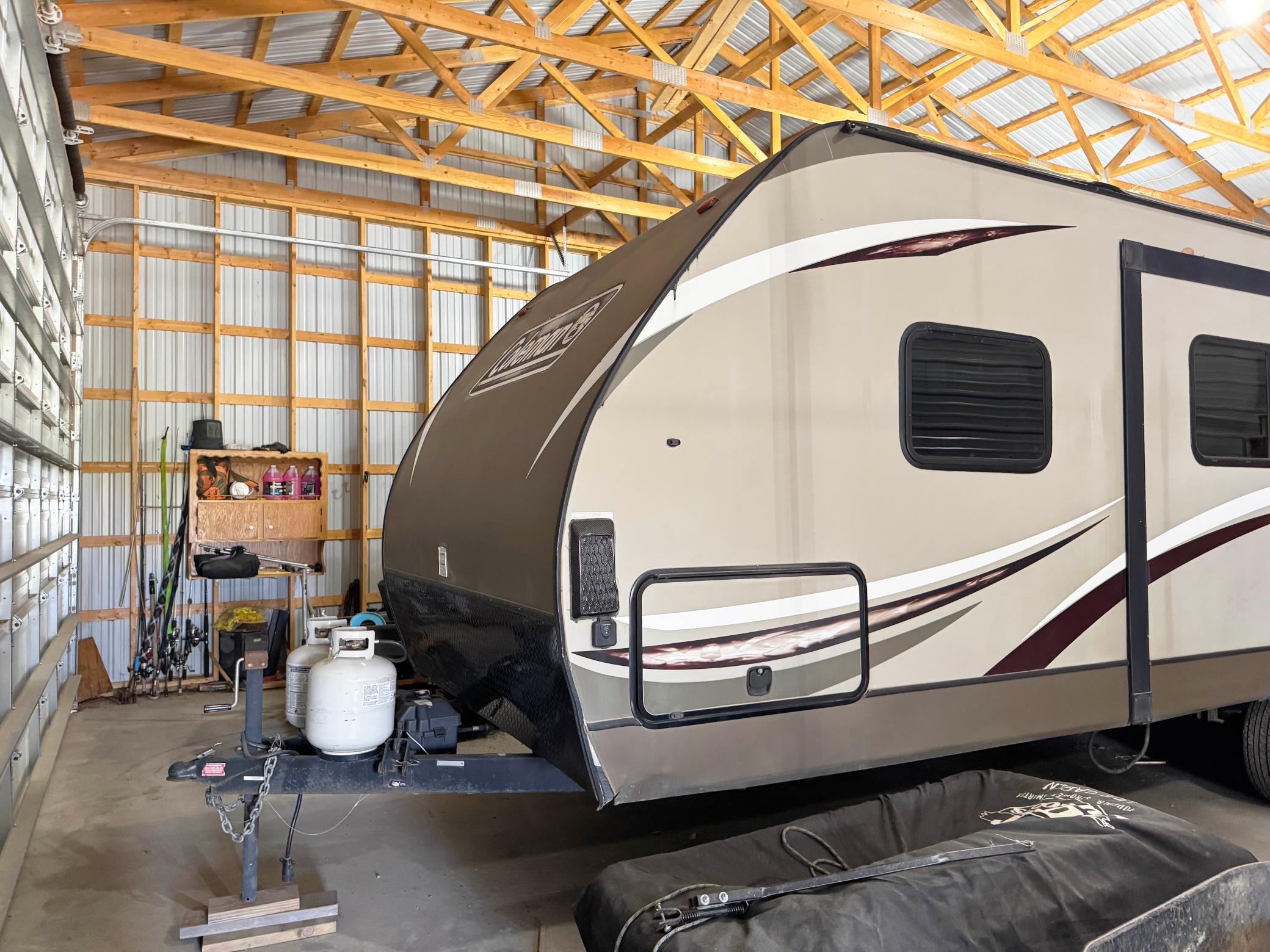 More views of the pole shed's interior.