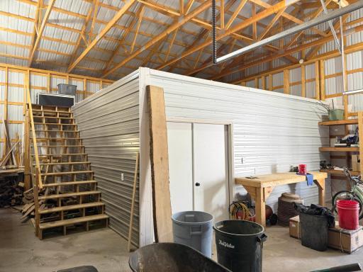 Views inside the pole shed.