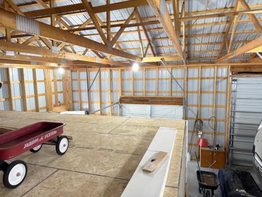 More views inside the pole shed.