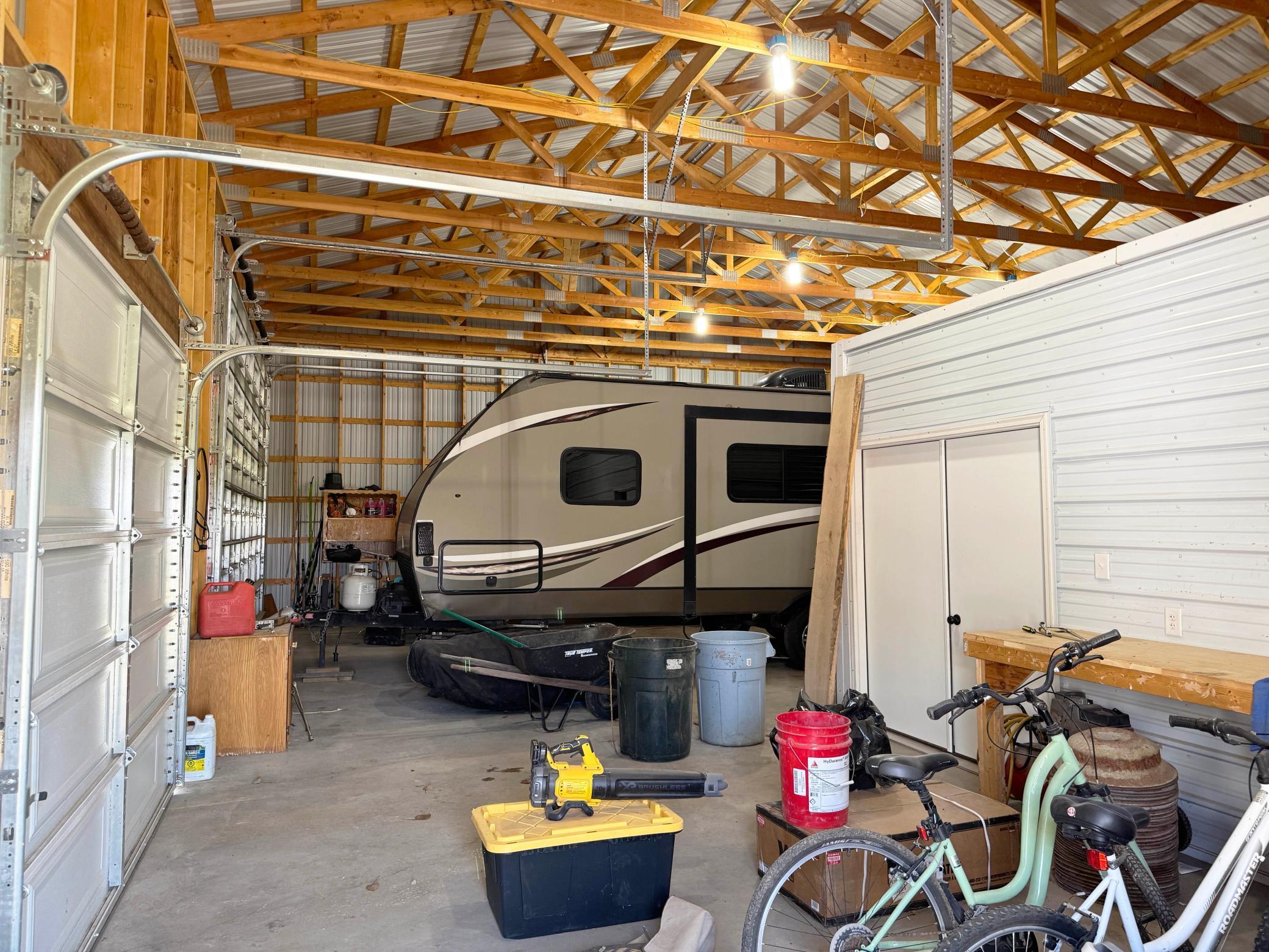 A look at the plentiful space in the pole shed.