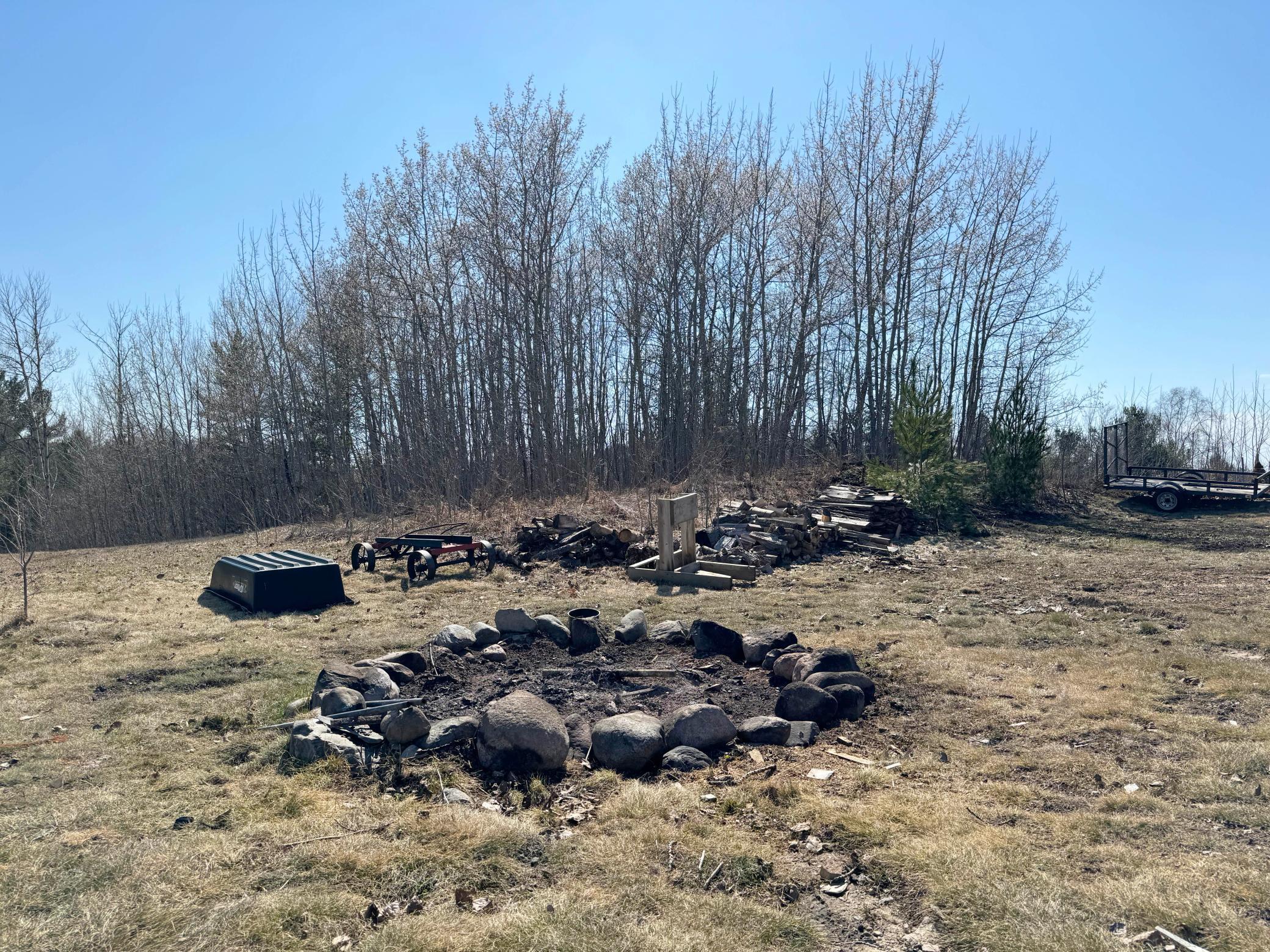 A shot of the large firepit.