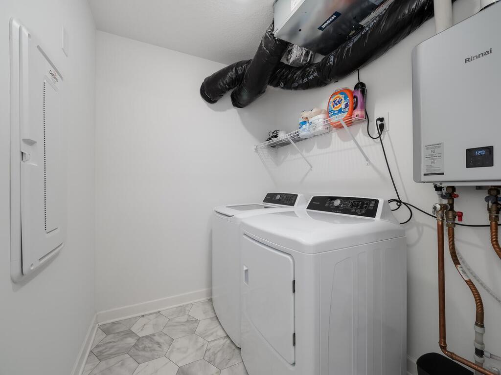 Upper Level Laundry Room, Gas Dryer, Tankless Water Heater