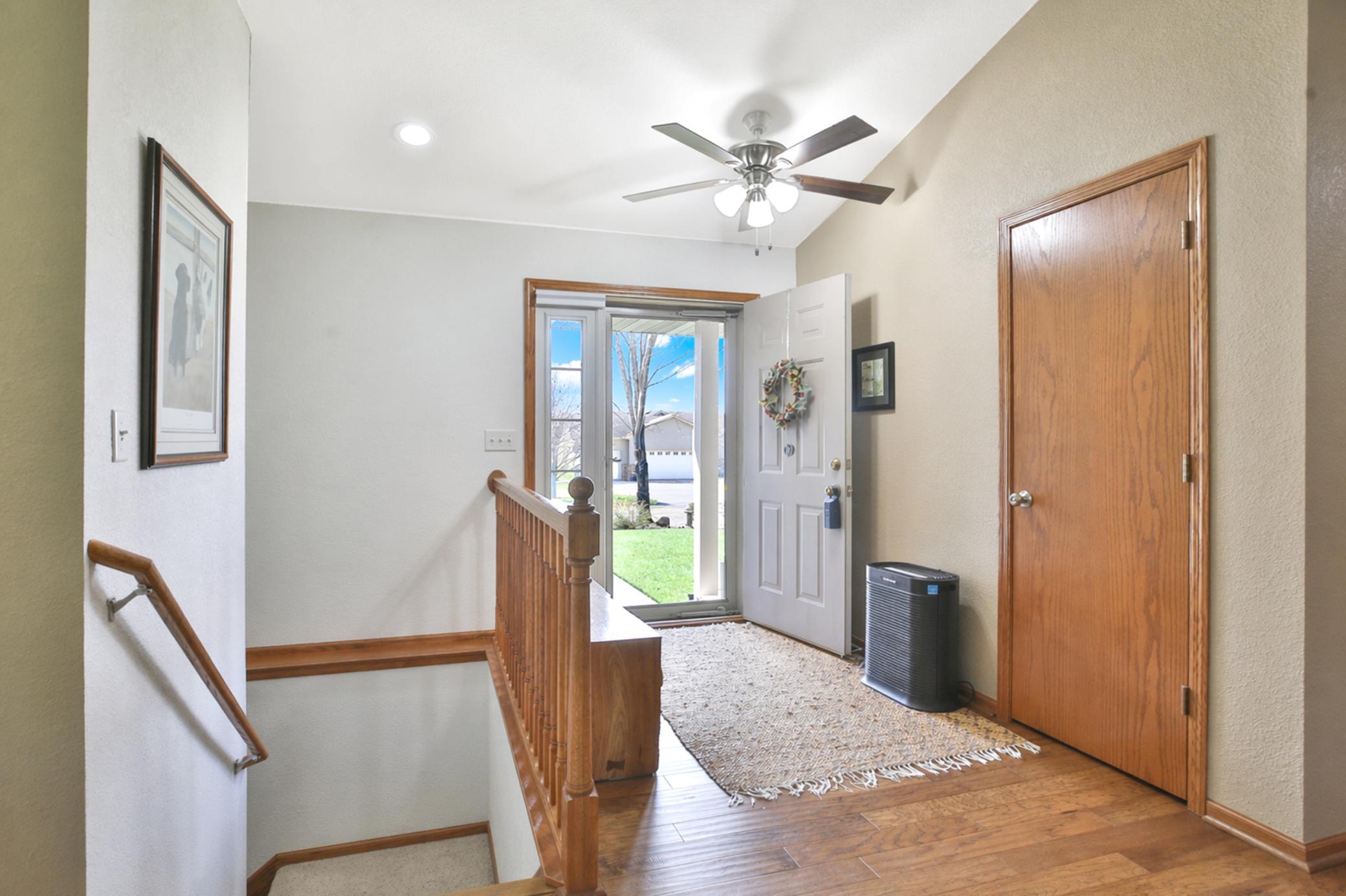Front door with sidelight and open entryway