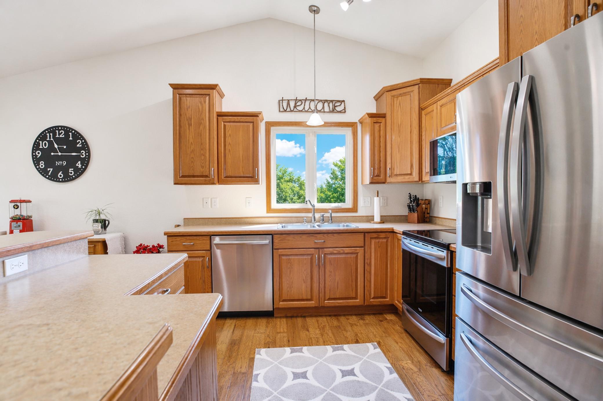 Updated stainless kitchen appliances