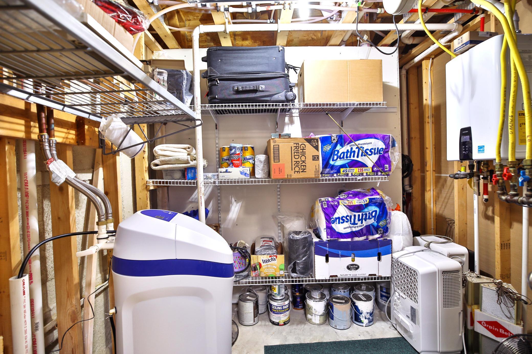 Utility and storage room in the basement