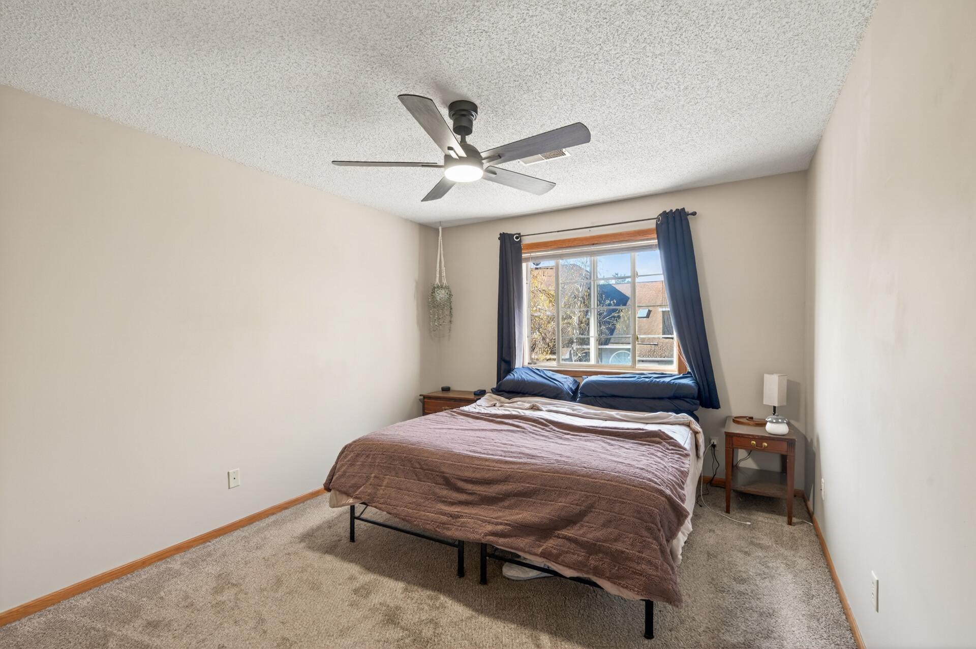 Primary bedroom looks bigger than it is