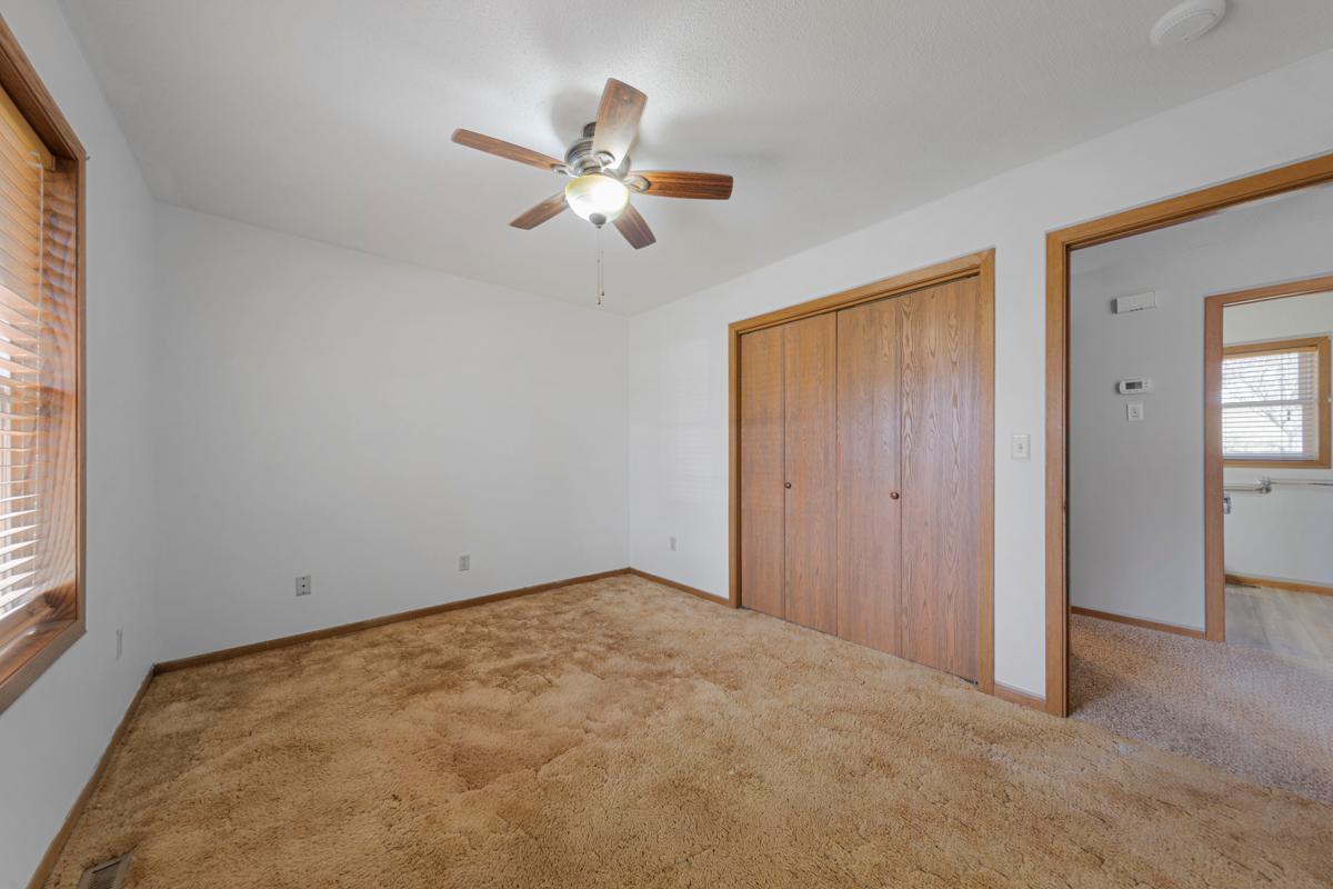 Bedroom one has a large closet area