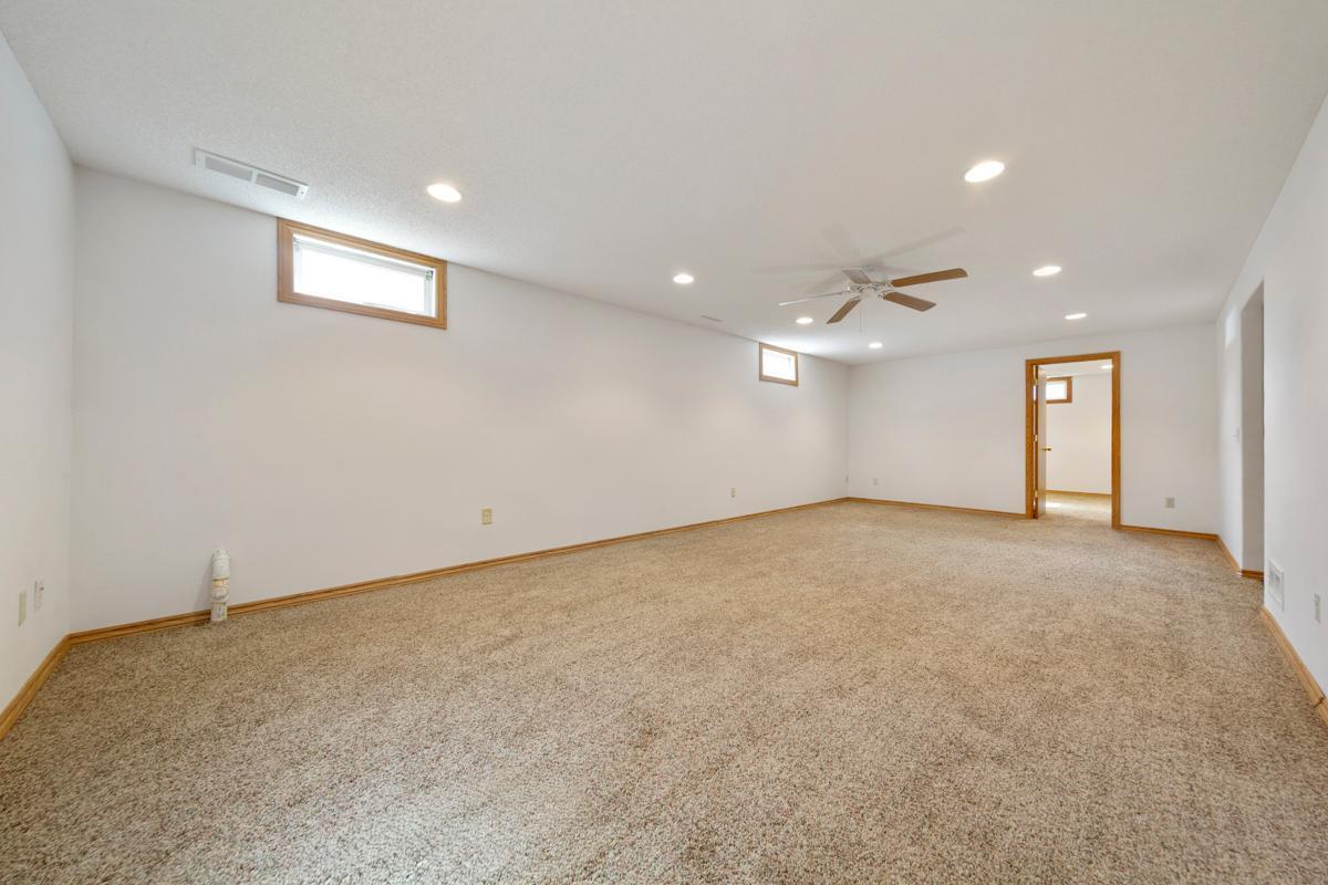 You also have a ceiling fan and lookout windows down here