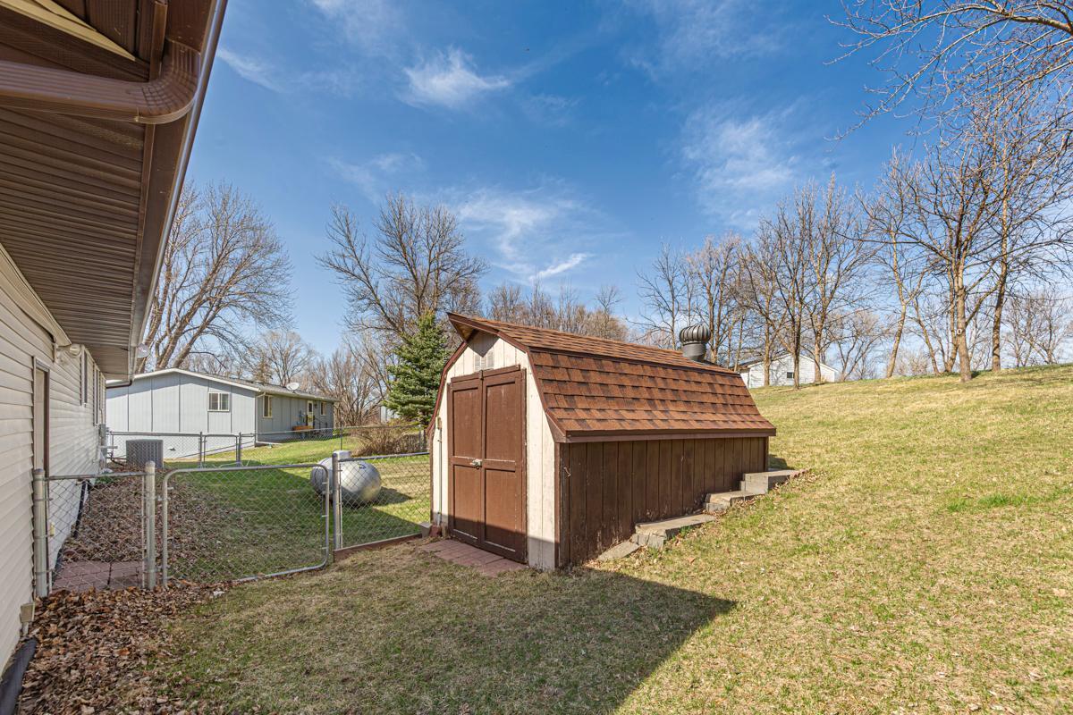 Storage shed for lawn care, gardening and other items