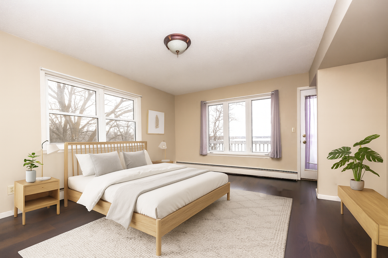 Virtually Staged Primary Bedroom