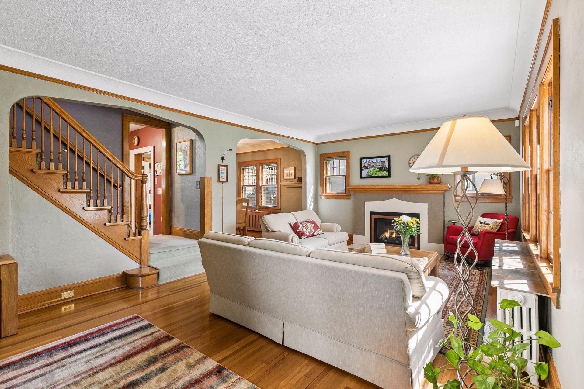 The open floor plan offers a main level that flows seamlessly from room to room.