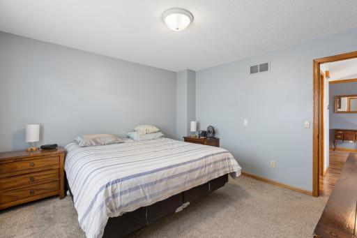 Another view of bedroom 1 on the upper level. Spacious with a walk-in closet!