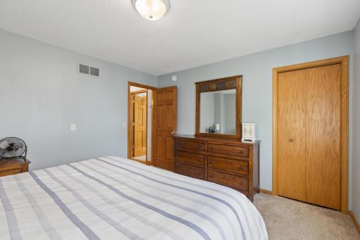 Another view of bedroom 1 on the upper level. Plenty of room for big furniture and all your treasures too!