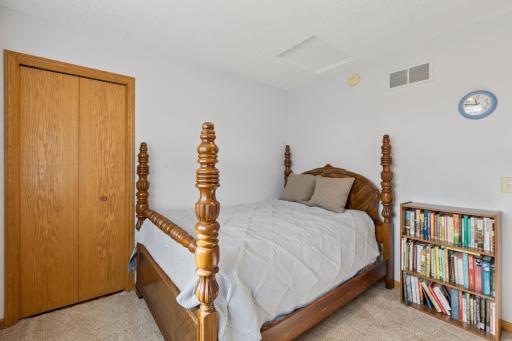 Another picture of bedroom #2 on the upper level. Nice closet! Beautiful neutral carpet and paint ready for your decorating ideas!